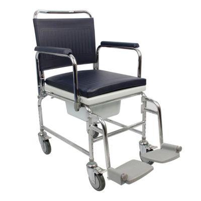 Height Adjustable Drop Arm Mobile Commode