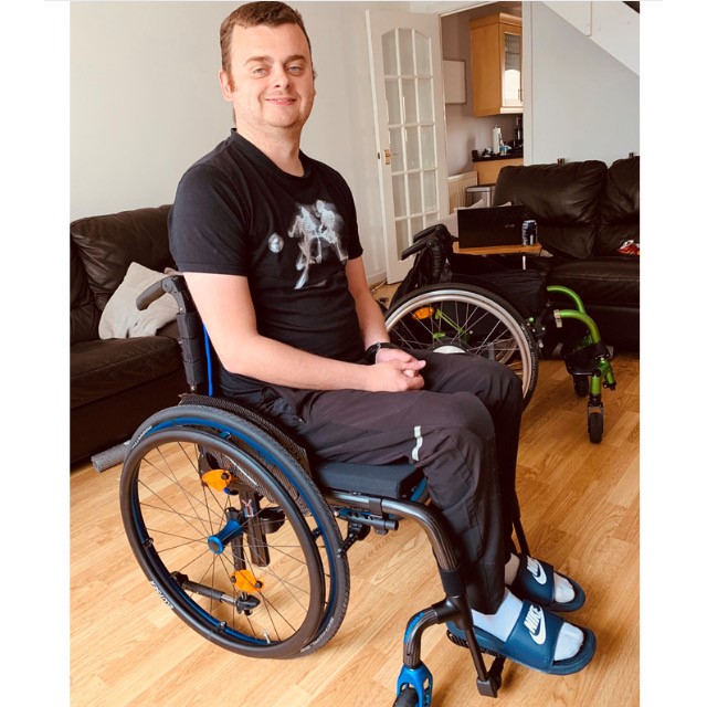 Marcus enjoying his new Quickie Krypton Wheelchair